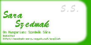 sara szedmak business card